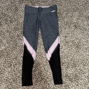 Victoria's Secret Gray, Pink, and Black Leggings
